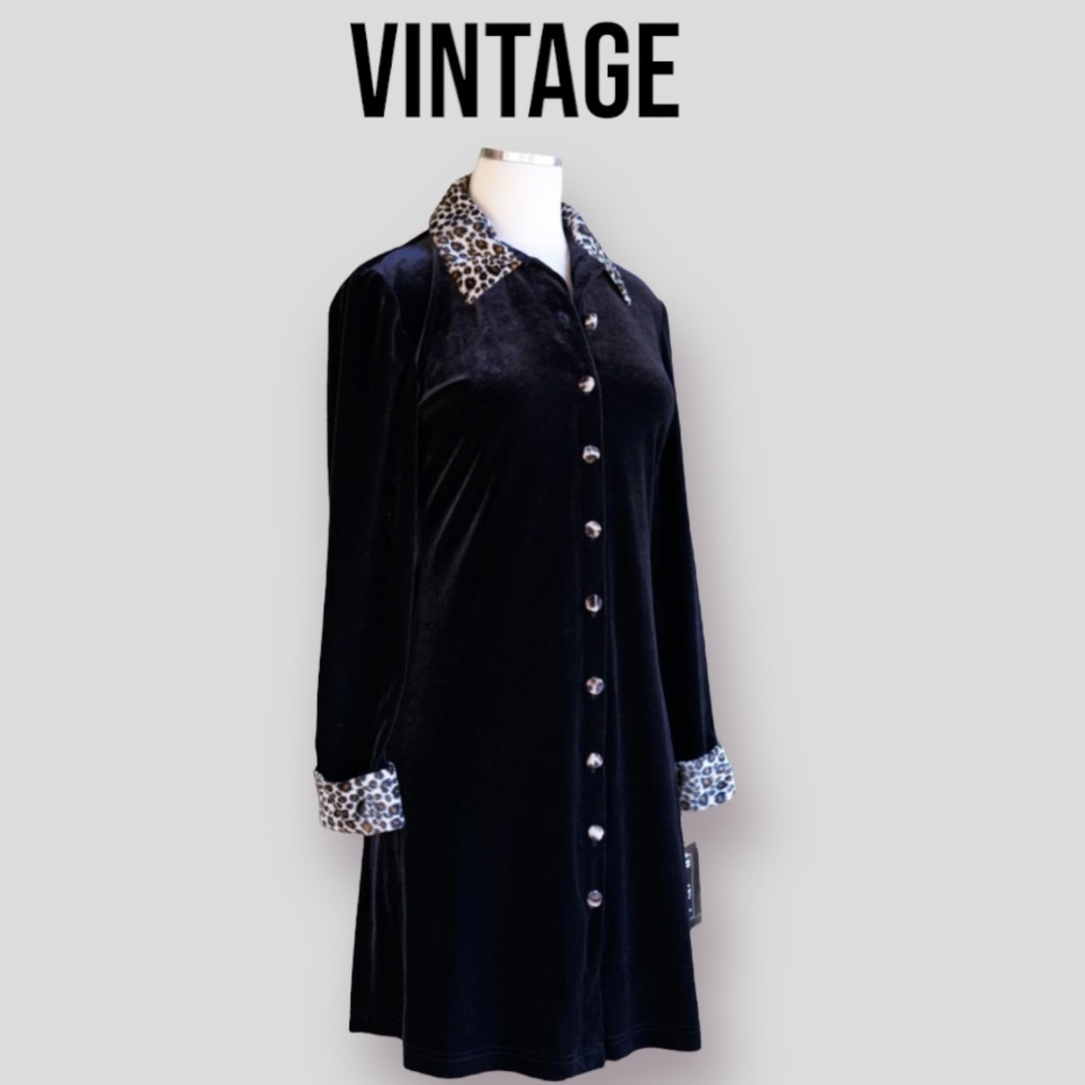 VINTAGE Black Cheetah Dress